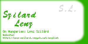 szilard lenz business card
